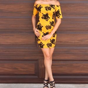 NWT off the shoulder yellow dress